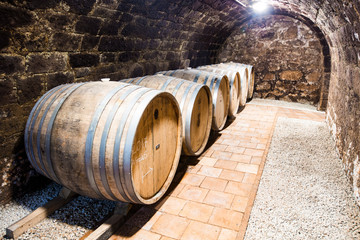 Old wine barrels, wine cellar