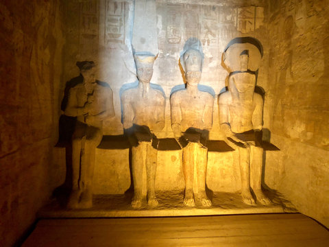 Abu Simbel central chamber around Sun festival