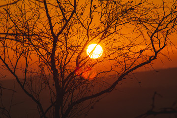 Sunset on the top of table mountain in Ostas