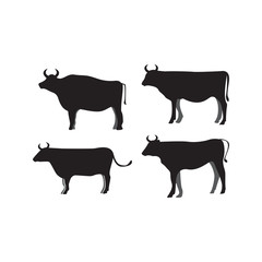 Cow silhouette icon design template vector isolated