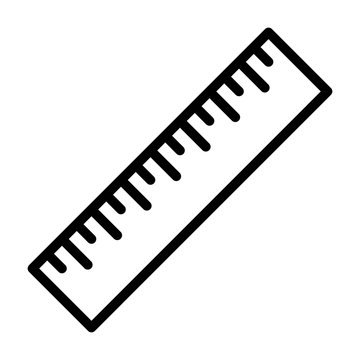 recommend clip art: Ruler measurement stick or line gauge line art vector icon for education apps and websites
