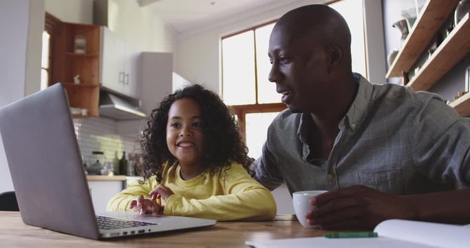 Family spending time at home together