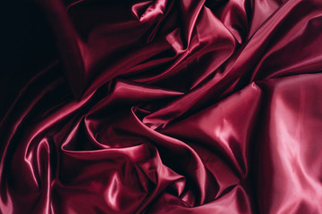 burgundy luxury fabric background with copy space