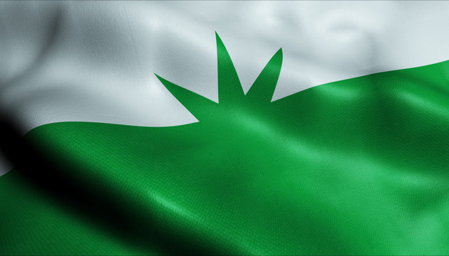 3D Waving Colombia City Flag of Piojo Closeup View