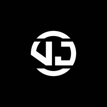 VJ logo monogram isolated on circle element design template