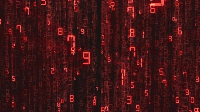 Abstract binary background, number streams, matrix effect.