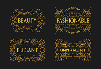 Vintage Swirl Retro Ornament Minimalism Casual Traditional Line Art Stylish Ornament Frame Classic Decorative Graphic Element