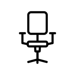 The work chair icon is a vector. A thin line sign. Isolated contour symbol illustration