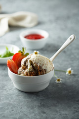 Homemade strawberry ice cream