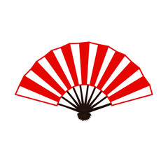 赤と白の扇子のイラスト