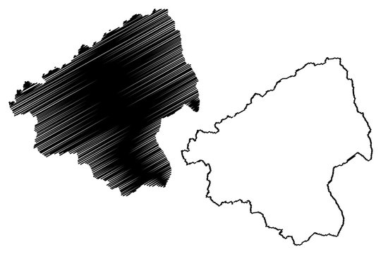 Elbasan County (Republic of Albania) map vector illustration, scribble sketch Elbasan map