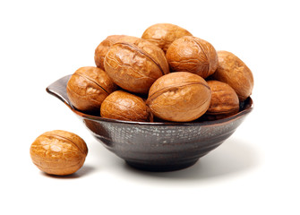 walnuts on a white background