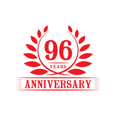 Obraz premium 96 years logo design template. Ninety sixth anniversary vector and illustration.