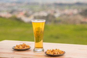 beer and peanuts