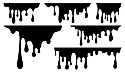 Paint dripping Vector, liquids, paint, caramel, ink, Dripping liquid. Paint flows. Current paint, stains, chocolate isolated on white background