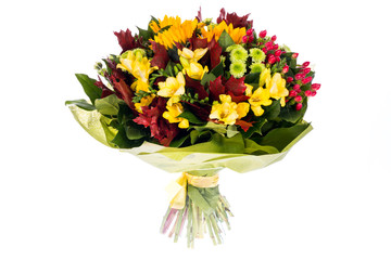 bouquet of flowers isolated on white background