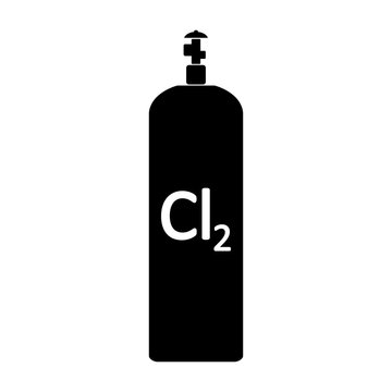 Chlorine gas cylinde icon.