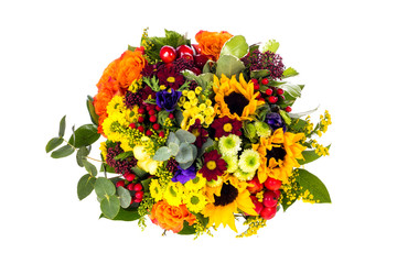 bouquet of flowers isolated on white background