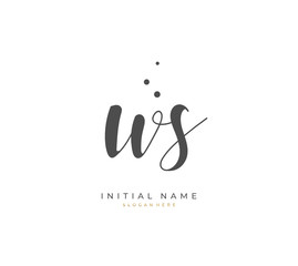Handwritten letter W S WS for identity and logo. Vector logo template with handwriting and signature style.