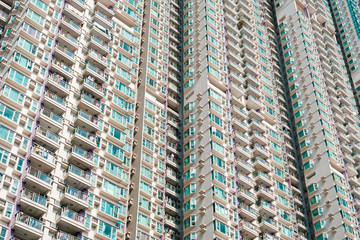 residential skyscraper building exterior in Hong Kong -
