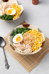 dry noodle corn with vegetable food background 