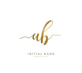 Handwritten letter A B AB for identity and logo. Vector logo template with handwriting and signature style.