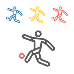 Footballer line icon. Vector signs for web graphics