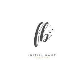 Handwritten letter F B FB for identity and logo. Vector logo template with handwriting and signature style.