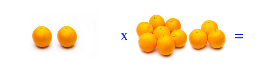 Sencillos problemas matemáticos de multiplicar con naranjas