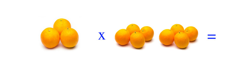 Sencillos problemas matemáticos de multiplicar con naranjas
