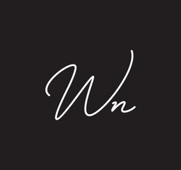 Couple Cursive Letters Initial Signature Handwriting Calligraphy