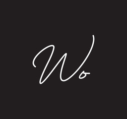 Couple Cursive Letters Initial Signature Handwriting Calligraphy