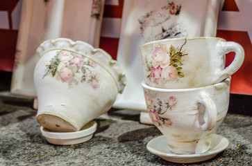Exposed decoupage cups for sale