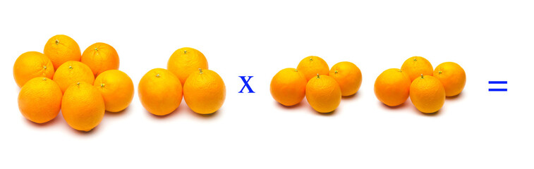 Sencillos problemas matemáticos de multiplicar con naranjas