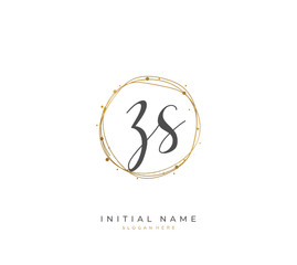 Handwritten letter Z S ZS for identity and logo. Vector logo template with handwriting and signature style.