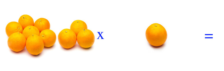 Sencillos problemas matemáticos de multiplicar con naranjas