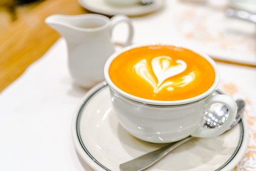 Hot Thai Tea with Milk, Traditional Thai Drink, in Cup
