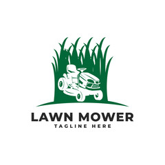 Lawn Mower Logo Vector Icon Illustration