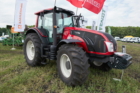 Goryainovka, Mordovia, Russia - June 28, 2019: A Valtra T193 tractor at the public event Russian Plowing Championship.