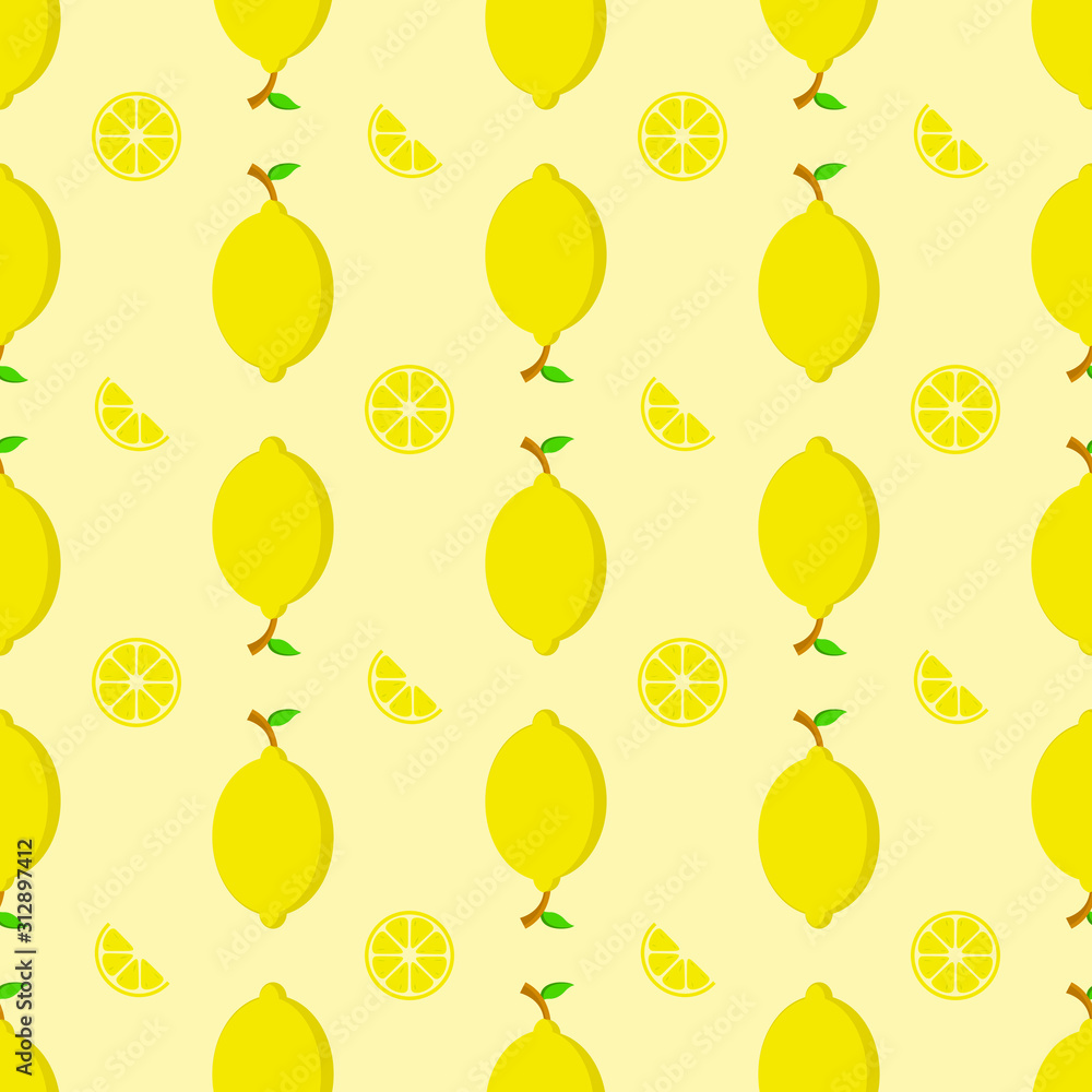 Poster lemon fruits seamless pattern background for your creation