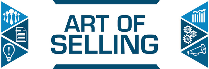 Art Of Selling Blue Triangles Both Sides Business Symbols 