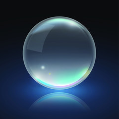 Soap Bubbles on Blue Background . Isolated Vector Design