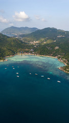 Drone shot of koh tao - the most beautigul isle in thailand
