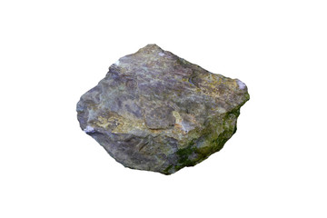 Shale Sedimentary Rock isolated on white background. Shale is a sedimentary rock composed of very fine clay particles. There is noise and grain caused by the texture of stone.