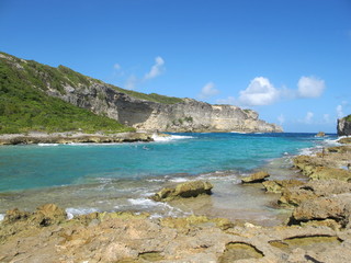 Guadeloupe sea view beach travel destination landscape in  a French overseas region, is an island group in the southern Caribbean Sea.