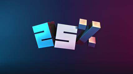 25% OFF Black Friday or Cyber Monday Sale Promotional Poster Design 3D illustration