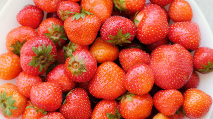 Red, fresh strawberries. Fruits. Closeup