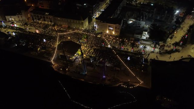 New Year celebration on the Tivat embankment.