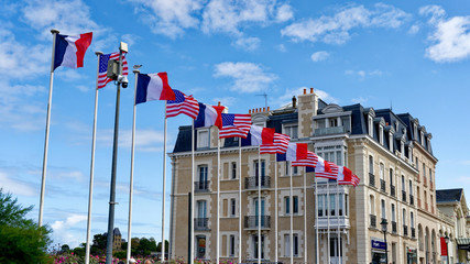 Obraz premium Drapeaux, Dinard, Ile-et-Vilaine, Bretagne, France