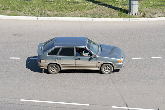 SARANSK, RUSSIA - MAY 17, 2019: VAZ 2115 on city road.